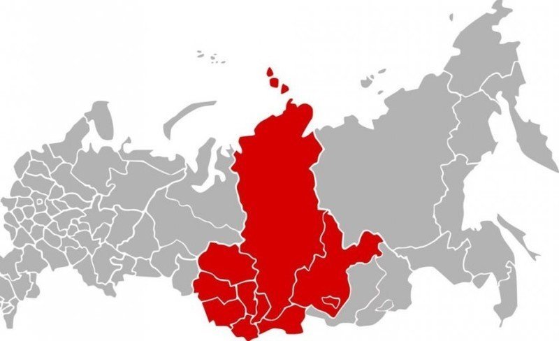 Сибирский федеральный округ на карте