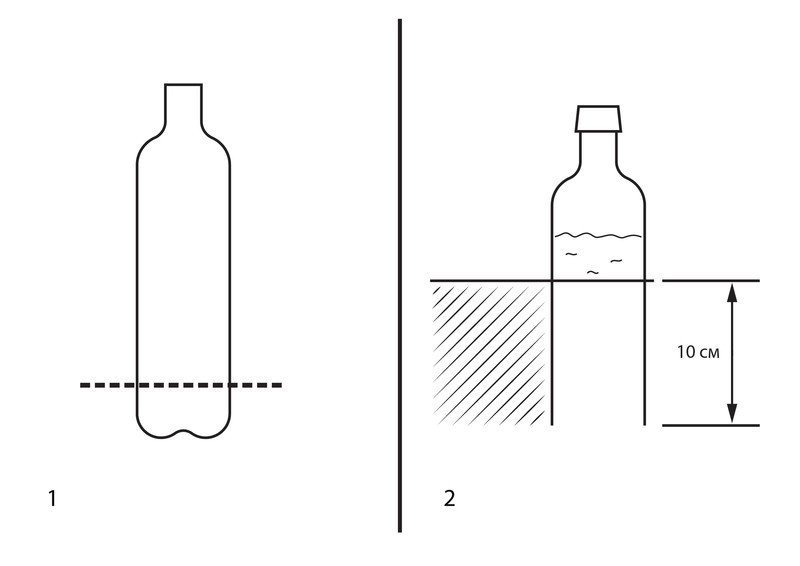 Налейте в пластиковую бутылку