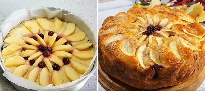 Яблочный пирог с йогуртом шарлотка